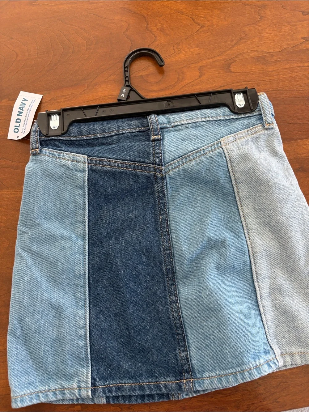 Old Navy Panelled Denim Mini Skirt in Light and Dark Blue